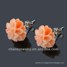 Fashion Resin Flower Stainless steel stud earrings EF-005